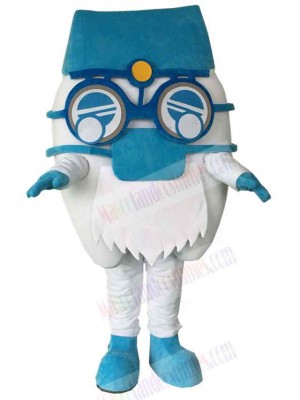 Blue and White Tooth Mascot Costume