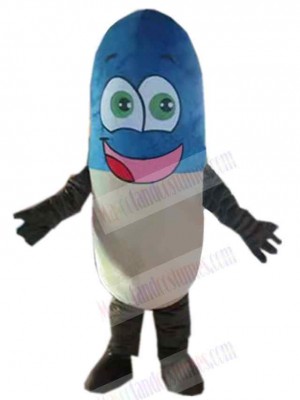 Blue and White Pill Mascot Costume