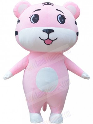 Smiling Pink Tiger Inflatable Costume Holiday Party Suit for Adult