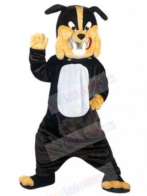 Brown and Black Bulldog Dog Mascot Costume Animal