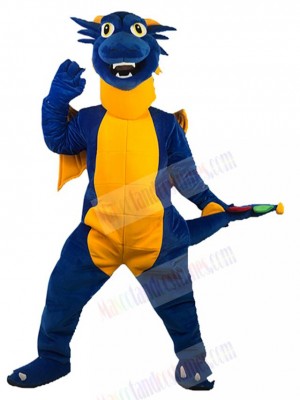 Blue and Orange Dragon Mascot Costume Animal