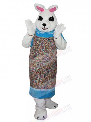 White Chef Bunny Mascot Costume Animal