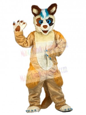 Cartoon Yellow Husky Dog Mascot Costume Animal