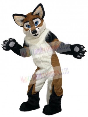 Male Brown Husky Dog Mascot Costume Animal