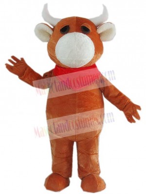 Brown Unisex Bull Mascot Costume Animal