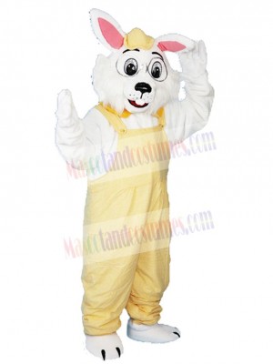 Bunny in Yellow Clothes Mascot Costume Animal