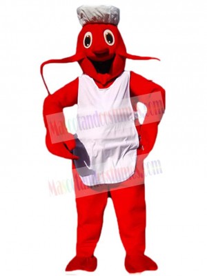 Funny Chef Lobster Mascot Costume Ocean