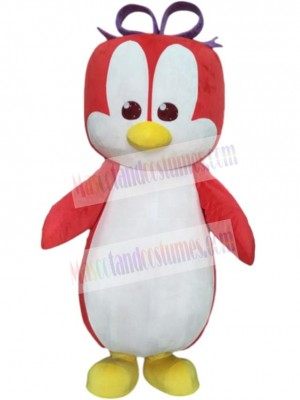 Red Penguin Mascot Costume Ocean