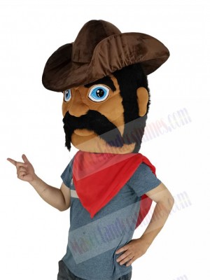 Cowboy Mascot Costume People Head Only