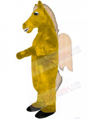 Yellow Pegasus Horse Mascot Costume For Adults Mascot Heads