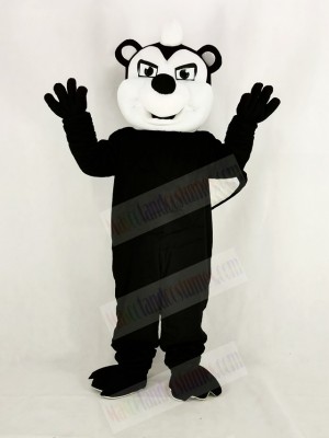 Realistic Black Stinky Skunk Mascot Costume Cartoon