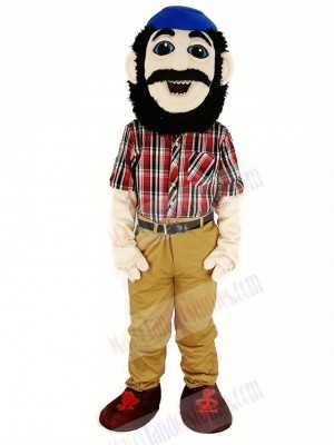 Lumberjack with Blue Hat Mascot Costume