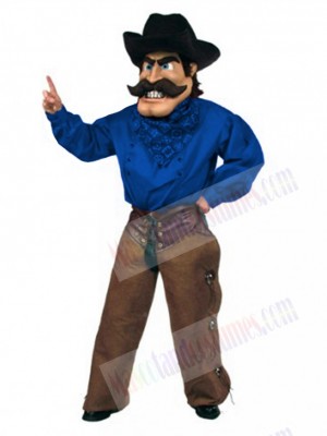 Cowboy Mascot Costume in Royal Blue Jacket People
