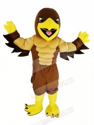 Brown Muscle Mighty Golden Eagle Mascot Costume Animal