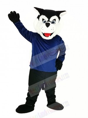 Black Bearcat Binturong with Blue Coat Mascot Costume Animal