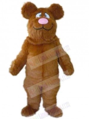 Furry Bear with Pink Nose Mascot Costume Animal