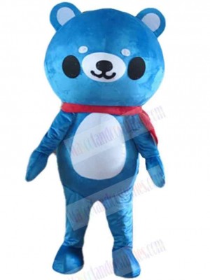 Cartoon Blue Teddy Bear Mascot Costume Animal