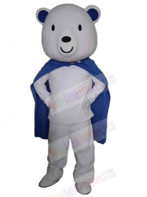 Super Hero White Bear Mascot Costume Animal