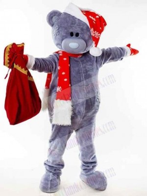 Christmas Bear with Gift Bag Mascot Costume Animal