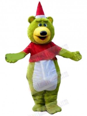 Christmas Green Teddy Bear Mascot Costume Animal