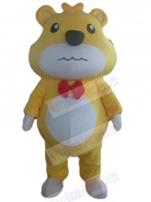 Depressed Yellow Bear Mascot Costume Animal