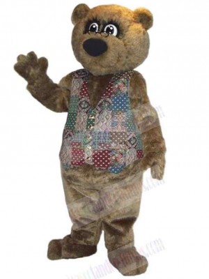 Female Bear in Vest Mascot Costume Animal