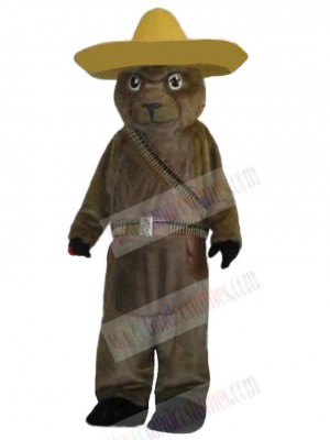 Veteran Gunner Bear Mascot Costume Animal