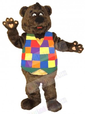 Bear in Colorful Waistcoat Mascot Costume Animal