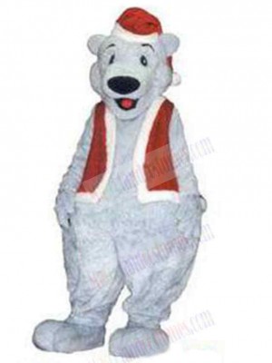 Polar Bear Santa Claus Mascot Costume Animal