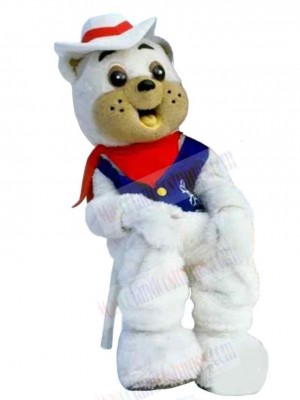 Cowboy Polar Bear Mascot Costume Animal