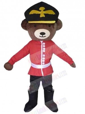 English Soldier Bear Mascot Costume Animal