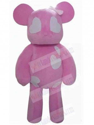 Pink And White Teddy Bear Mascot Costume Animal