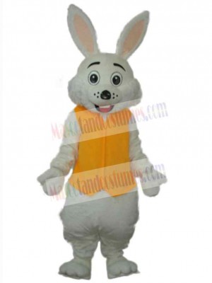 Rabbit in Yellow Vest Mascot Costume Animal