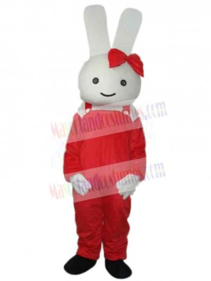 Rabbit in Red Clothes Mascot Costume Animal