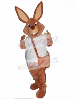 Rabbit with Brown Bag Mascot Costume Animal