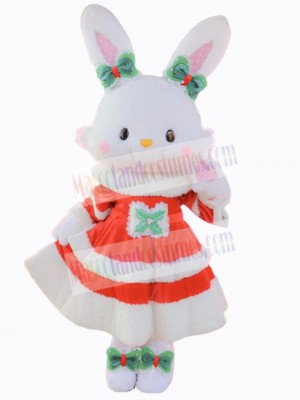 Bunny Rabbit with Red Dress Mascot Costume Animal