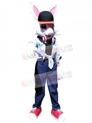 Cool White Rabbit Mascot Costume Animal