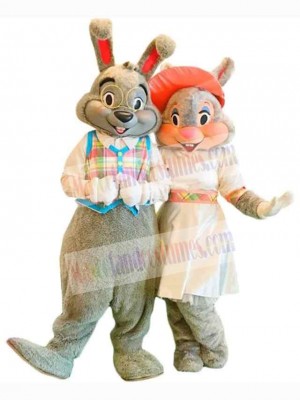 Fashion Easter Bunny Couple Mascot Costume Animal