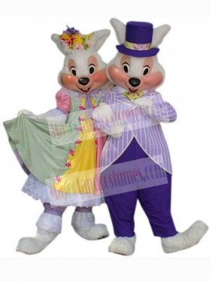 Party Easter Bunny Couple Mascot Costume Animal