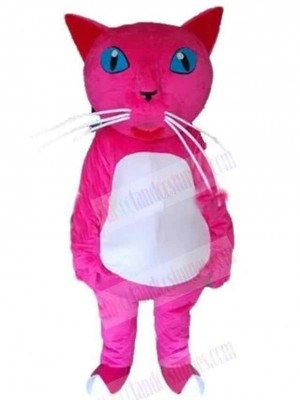 Blue Eyes Pink Leopard Mascot Costume For Adults Mascot Heads