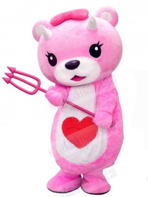 Fierce Pink Bear Mascot Costume For Adults Mascot Heads