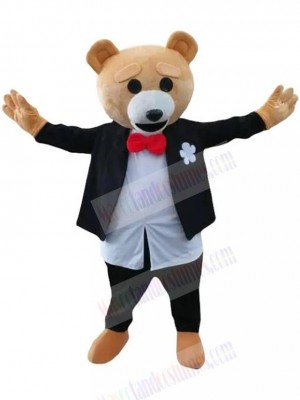 Gentleman Teddy Bear Mascot Costume For Adults Mascot Heads