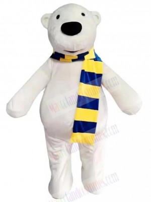 Blue and Yellow Scarf Bear Mascot Costume For Adults Mascot Heads