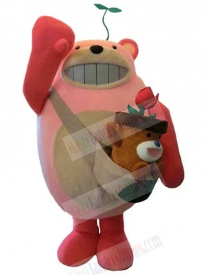 Happy Pink Bear Mascot Costume For Adults Mascot Heads