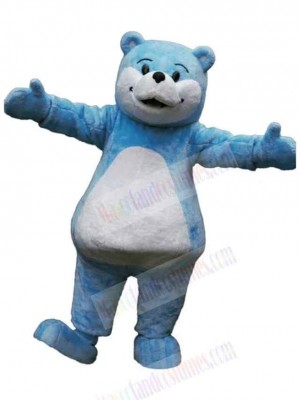 Friendly Blue Bear Mascot Costume For Adults Mascot Heads