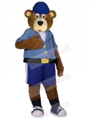 Blue Hat College Bear Mascot Costume For Adults Mascot Heads