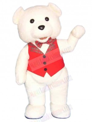 White Teddy Bear Mascot Costume For Adults Mascot Heads