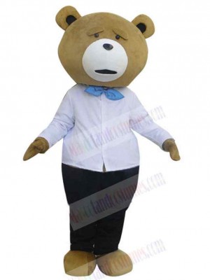 White Shirt Teddy Bear Mascot Costume For Adults Mascot Heads