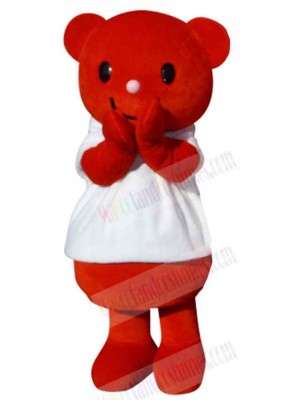 Red Bear with Pink Nose Mascot Costume Animal