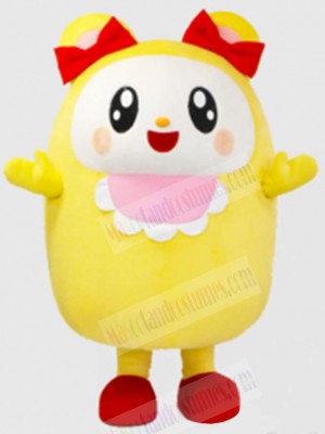 Yellow Girl Bear Mascot Costume Animal